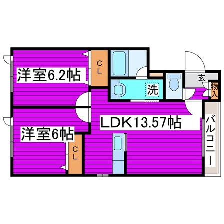 ほしみ駅 徒歩9分 2階の物件間取画像